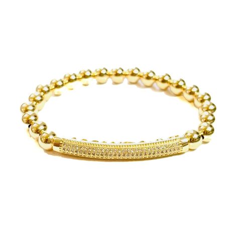 6mm Pavé Bar Gold Bracelet