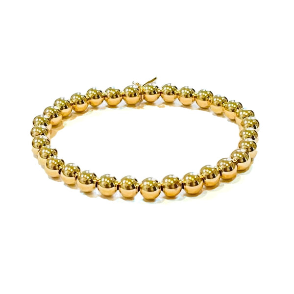 6mm 14K Gold Filled Single Beaded Bracelet