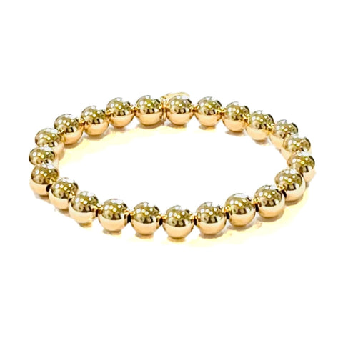 8mm 14K Gold Filled Single Beaded Bracelet